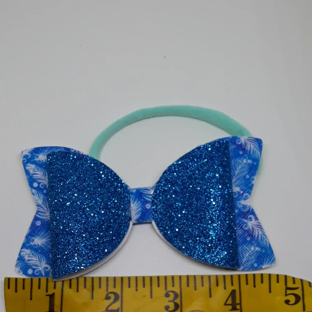 handmade blue bow headband
